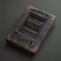an old, dirty old school portable computer game