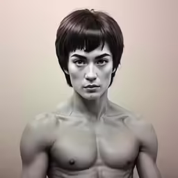 this is a picture of a man with very short hair