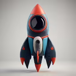 an electronic toy rocket is sitting upright