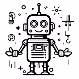the robot coloring page is on display for a group of kids