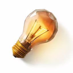 a clear light bulb is shown against a white background