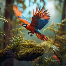 an image of a colorful bird with outstretched wings