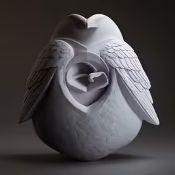 an unusual white owl shaped vase with wings on its back