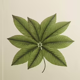 a green leaf on a white background