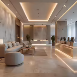 the modern living room has white furniture in it