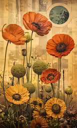 an artistic picture of flowers with many petals