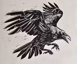 black and white drawing of an eagle flying,the painting depicts an eagle soaring