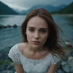 a woman in white dress posing for a photo