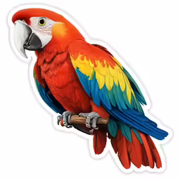 colorful parrot perched on a branch looking away