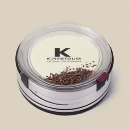 the container contains a bowl of dried dog food