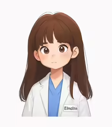 a young female in a lab coat with the caption, encitn
