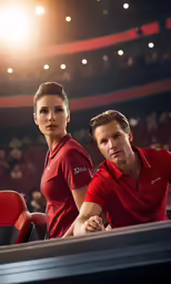 the men and woman is posing for the camera