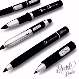 three pens and one pen with a writing feature