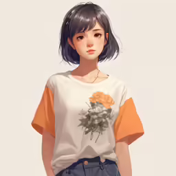 an asian model is posing with her hands in her pockets