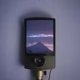 a digital camera mounted on the side of a wall