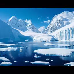 a landscape view of some very pretty ice formations