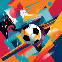 a poster that has a soccer ball on it