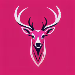 the miami heat logo on a pink background,a deer head with large horns on a pink background