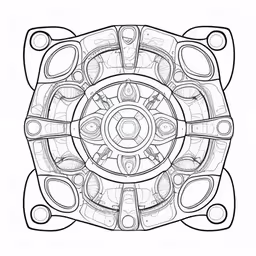 the intricate pattern on this drawing is very detailed,a drawing of the shape of an object,a drawing of an ornamental design,the image has been drawn with a very similar coloring style,a geometrically drawing, done with line art