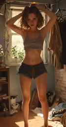 the young lady has had to pull off her underwear