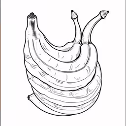 two bananas sitting in a pile of leaves