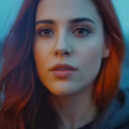 the woman in a hoodie looks like she is staring at something