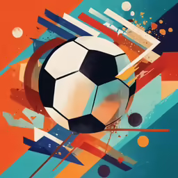 a soccer ball painted in some vibrant colors