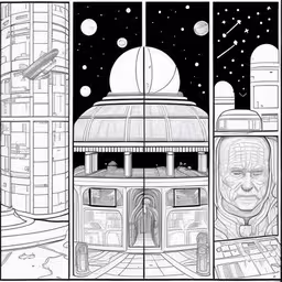 a sketch of space shuttles inside a building,the entrance to an alien spaceship