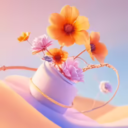 flowers in a vase with some string around them