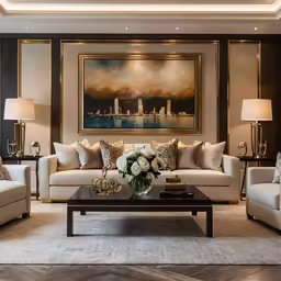 a living room filled with furniture and decor