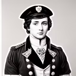 a drawing of a man in military dress