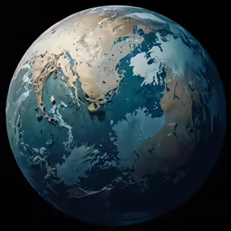 the planet in space with a dark background