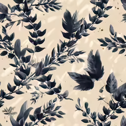 this wallpaper features black and white leaves