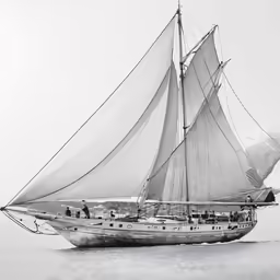 a large sail boat floating in the ocean