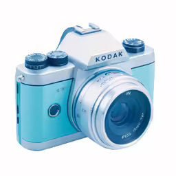 the kodak digital camera on display