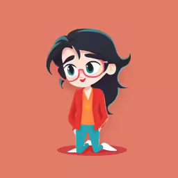 an image of a person with glasses on, in a red jacket