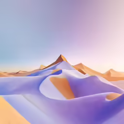 a blue and brown desert scene with sand dunes