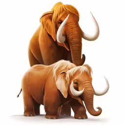 an elephant and another animal stand next to each other