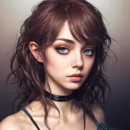 a very pretty girl with dark makeup