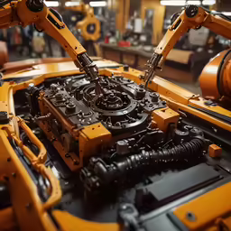 a view of the front end of an assembly machine