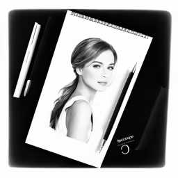 a pencil and notebook with the cover pulled out