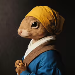 a stuffed animal rabbit wearing a bandana and holding his arms folded