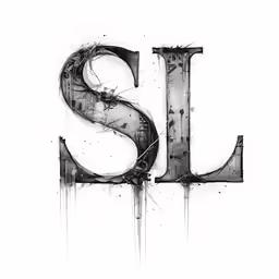 the letters j and s are melted from dripping liquid