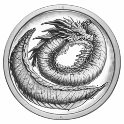 a black and white image of a dragon