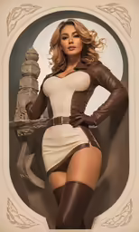 a sexy lady dressed in tight clothing posing for a photograph