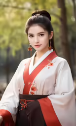 a asian woman is wearing an asian costume