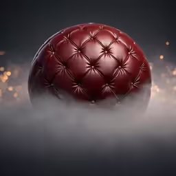 an egg sitting in a dark room with some light on it