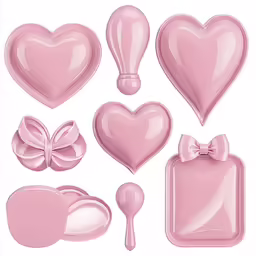 a variety of heart and bow cookie cutters