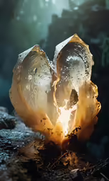 closeup of large shell on surface of rock