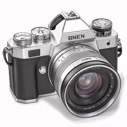 an analog camera with lens attached on the side